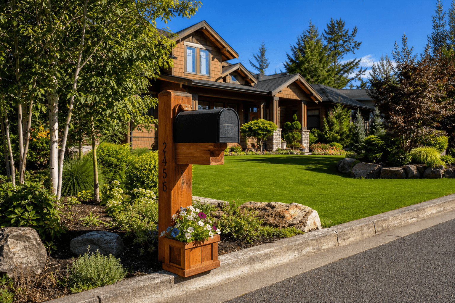 Craftsman cedar post mailbox — Prospect, KY